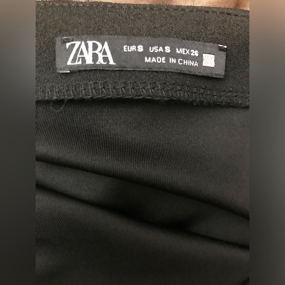 Zara asymmetrical black pencil midi black skirt size Small - Picture 3 of 3